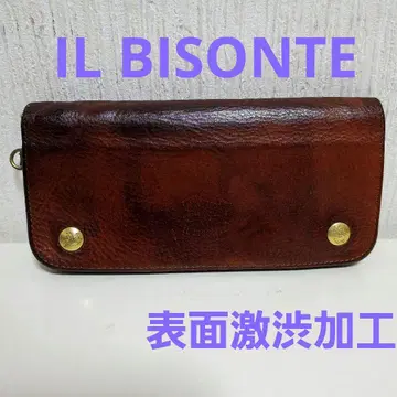 극히 세련된 일비종떼 IL BISONTE 장지갑 트래커 지갑 브라운