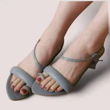 샌들 여성용 23cm 통굽 귀여운 뮬 스카이블루 립 서비스