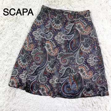 이탈리아제 원단] SCAPA 페이즐리 무늬 무릎 기장 플레어 스커트
