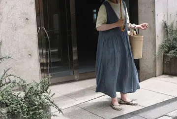 네스트로브 린넨 레이스 에이프런 원피스 2way