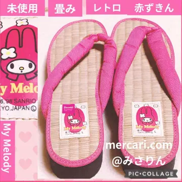 초레어 미사용 마이멜로디 샌들 24.5 다다미 이구사 여성용 당시 상품