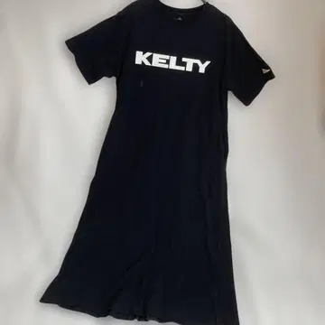 KELTY 블랙 반팔 롱 원피스 L 사이즈 뒷면 오픈 디자인