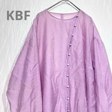 KBF KBF 비대칭 버튼 블라우스 시어 소재 넉넉한 겉옷