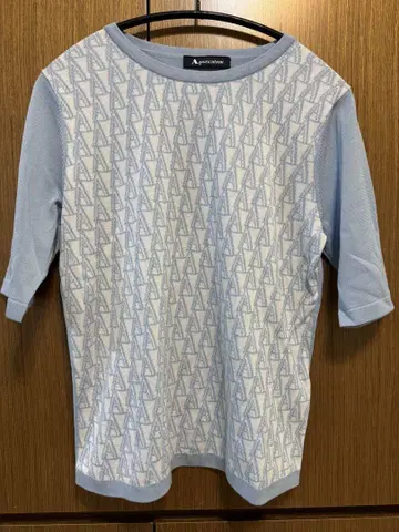 Aquascutum 기하학 패턴 반팔 니트