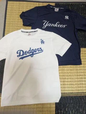 시마무라 MLB 다저스 양키스 티셔츠 2장 세트 M