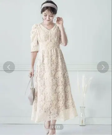 원피스 레이스 턱 퍼프 슬리브 le reve vaniller