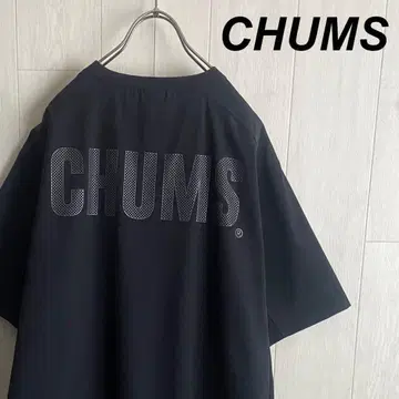 CHUMS 참스 자수 로고 뒷면 프린트 로고 나일론 반팔 티셔츠