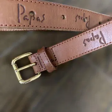 Papas 가죽 벨트 골드 금장 장식