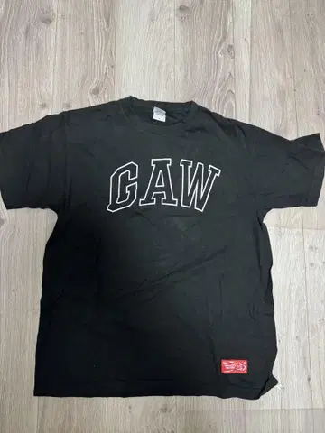 GAW 로고 티셔츠 L 사이즈 블랙 맨위즈