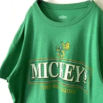 미키즈 MICKEYS 벌 티셔츠 L 그린 그린 구제 의류