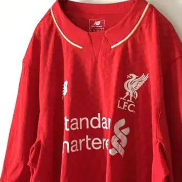 뉴발란스 리버풀 LFC 스탠다드 티셔츠 L 레드 빨간색 구제 의류