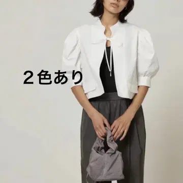 searoomlynn 프론트 리본 하프 슬리브 자켓