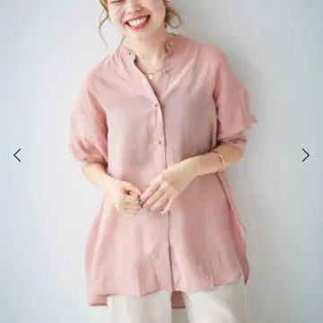[새상품] le.coeur blanc 시어 개더 슬리브 셔츠