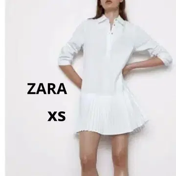 자라 XS 셔츠 플리츠 원피스