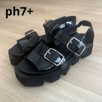 ph7+ 통굽 샌들 38 블랙 새상품급
