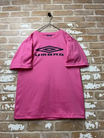 00s 엄브로 엄브로 티셔츠 핑크 축구 셔츠 센터 로고