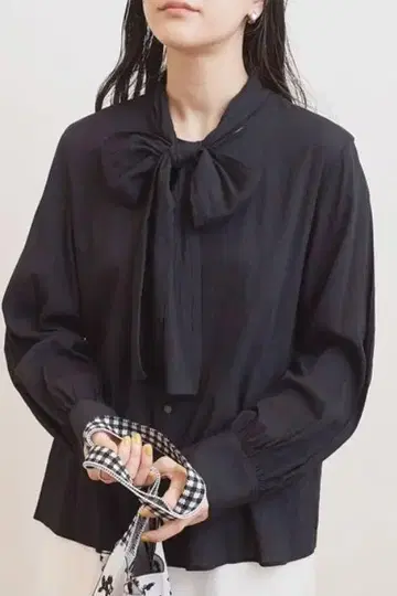 피그 런던 보타이 블라우스 빅 리본 블랙 프리 사이즈