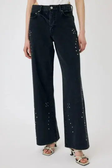 MOUSSY FLORAL STUDDED 배기