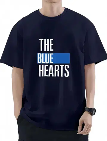 THE BLUE HEARTS 네이비 티셔츠 반팔