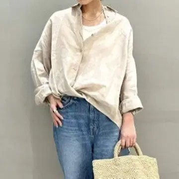 미사용급 스카디 24SS MMN 별주 프렌치 린넨 오버 셔츠 M