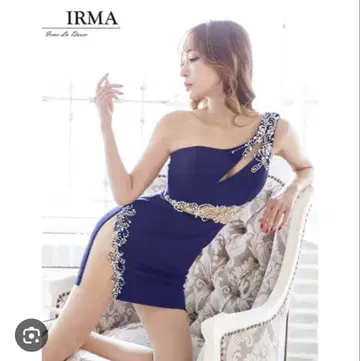 IRMA 원숄더 블루 드레스