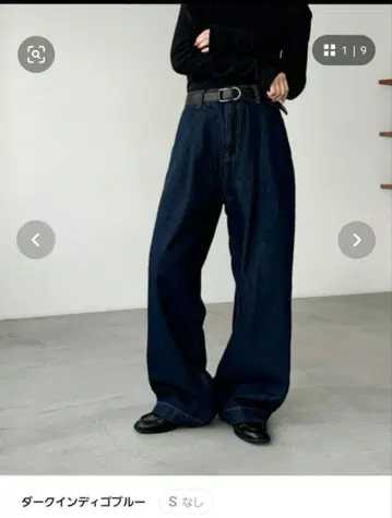 다크 인디고 블루 와이드 팬츠 S CANAL JEAN