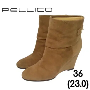 PELLICO 펠리코 가죽 숏부츠 스웨이드 웨지 플랩