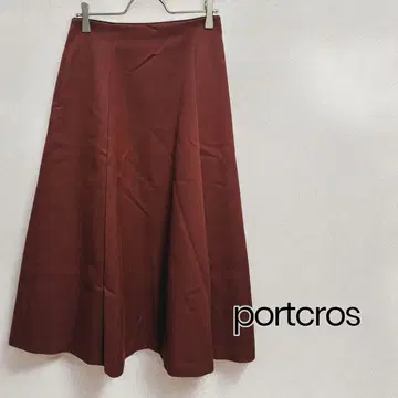 portcros 포트 크로스 플레어 스커트 롱 와인 레드 38