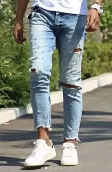 자라 데미지 데님 컷오프