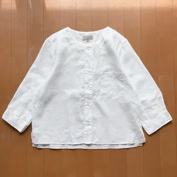 마가렛 호웰 노카라 린넨 블라우스 린넨 100% 화이트 사이즈 II