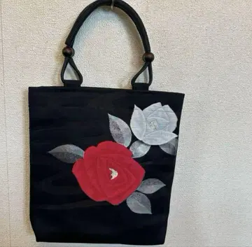 꽃무늬 자수 기모노 가방 오비 백