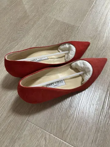 JIMMY CHOO 레드 스웨이드 펌프스 taylor 지미추