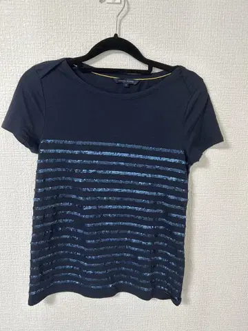 미사용 새상품 Tommy Hilfiger 네이비 보더 티셔츠