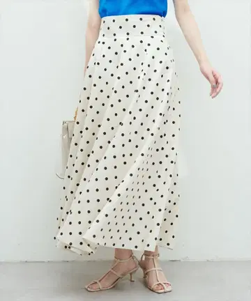 natural couture 면 린넨 하이 웨스트 서큘러 스커트
