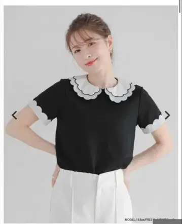 자수 더블 컬러 레이어드 상의