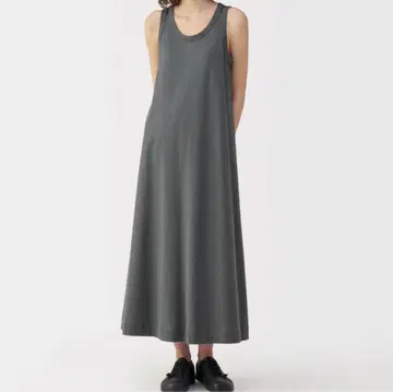 2026 MUJI Labo 무인양품 여성 린넨 혼방 슬리브리스 원피스