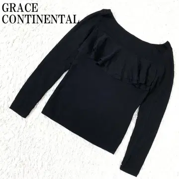 GRACE CONTINENTAL 프릴 니트 블랙 36 B9400