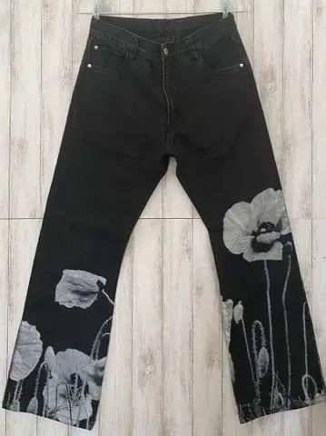 24ss SHOOP STUDIOUS 별주 꽃무늬 프린트 데님 팬츠