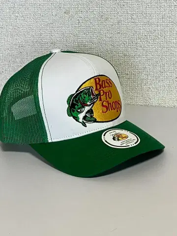 Bass Pro Shops 메쉬 캡 그린/화이트 자수