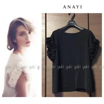 ANAYI 에스테르 코사지 꽃 블라우스 블랙