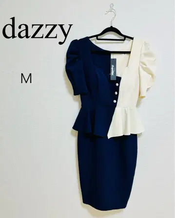 dazzy 네이비 화이트 컬러 드레스 M