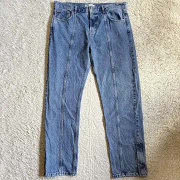 빅 사이즈 ZARA 자라 남성용 청바지 밑단 지퍼 스트레이트