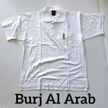 Burj Al Arab 화이트 피케 셔츠 골드 컬러 로고