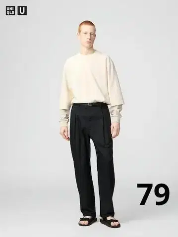 유니클로 U 턱 와이드 팬츠