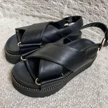 ships quranciel 플랫폼 크로스 스터드 샌들 23cm
