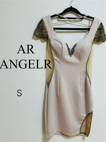 AR ANGELR 비즈 장식 오프숄더 드레스 S