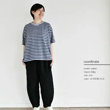 prit 30/1 리사이클 천축 컬러 보더 5부 소매 와이드 티셔츠