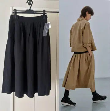 2024SS 마가렛 호웰 린넨 100% 스커트 블랙