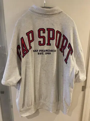 GAP SPORT 하프 지퍼 반팔 맨투맨