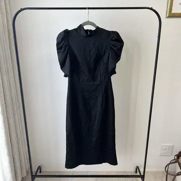 퍼프 슬리브 롱 드레스